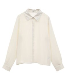 earth music&ecology 襟ビジューブラウス