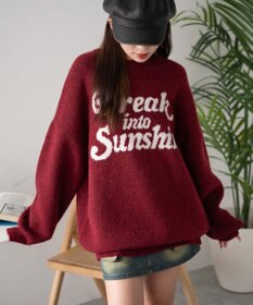 WEGO ロゴジャガードフラッフィーニット