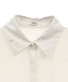 earth music&ecology 襟ビジューブラウス