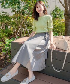 Feroux 【洗える】プリーツコンビ スカート