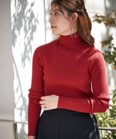 UNFILO 【吸湿発熱】リブ タートルネック ニット