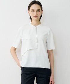 ICB L ストレッチジョーゼット ラッフルディテールブラウス