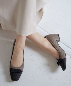 Tiaclasse 【安田美沙子さん着用・撥水】リボンキルティングパンプス　レインシューズ