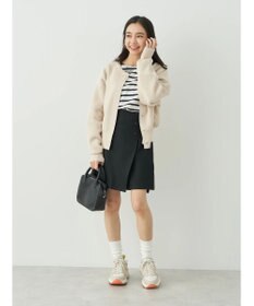 earth music&ecology レースプリントボーダープルオーバー