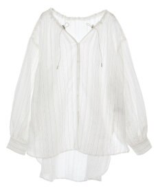 Green Parks ドロストネックシアーストライプチュニック