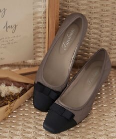 Tiaclasse 【安田美沙子さん着用・撥水】リボンキルティングパンプス　レインシューズ