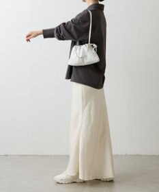 russet レザー巾着ミニショルダーバッグ(CE-1637)