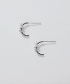 Phoebe ロマンティックビジューバタフライフープピアス　シルバー