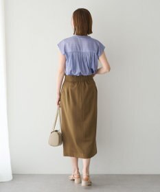 YECCA VECCA <<接触冷感>>フレンチスリーブギャザーブラウス