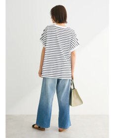 Green Parks インド綿 フレンチスリーブ前後差カットプルオーバー