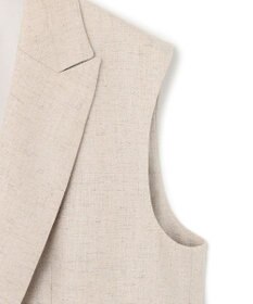 BEIGE， 【洗える】CAROLE / リネンライクノースリーブジレジャケット