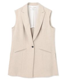 BEIGE， 【洗える】CAROLE / リネンライクノースリーブジレジャケット