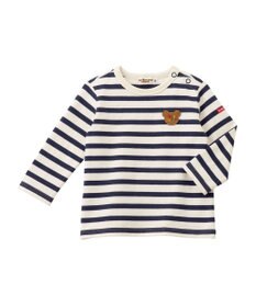 MIKI HOUSE HOT BISCUITS ボーダー柄長袖Tシャツ＆ベビースパッツギフトセット【BOX付き】