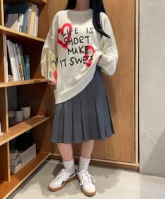 WEGO グラフィックBIGニットプルオーバー