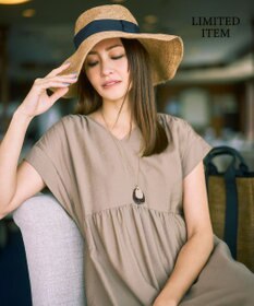 自由区 【WEB限定・大人気素材・新型追加】エアリーツイルティアード ワンピース ライトベージュ