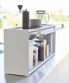 tower 前が開くキッチンカウンター上収納ラック タワー D15 ホワイト