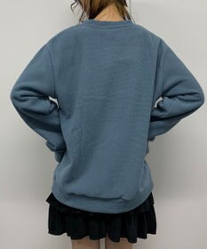 WEGO 【ユニセックス着用ITEM】ワッフルフリースOP刺繍クルートレーナー