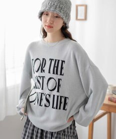 WEGO ロゴジャガードニットプルオーバー