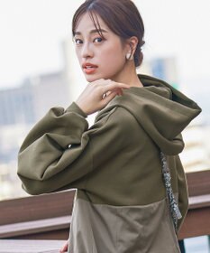 Tiaclasse 【洗える】ダンボール切替パーカーワンピース