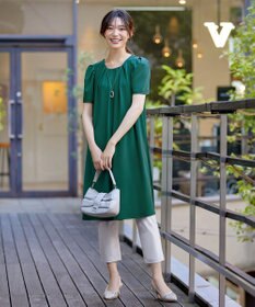 Tiaclasse L 【洗える】カットソーフレアAラインワンピース