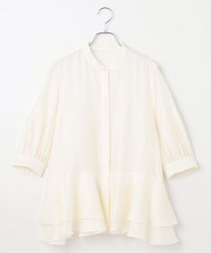 #Newans 【洗える】ダブルフリルヘムシアーシャツ