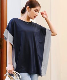 Tiaclasse 【洗える】配色カットソードルマントップス