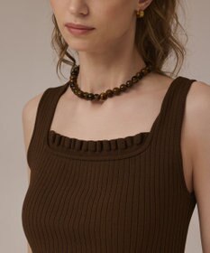 GRACE CONTINENTAL リブフリルニットトップ