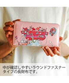 tsumori chisato CARRY バルーンに乗って ラウンドファスナー長財布 【アニマルプリント＆刺繍】