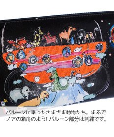 tsumori chisato CARRY バルーンに乗って ラウンドファスナー長財布 【アニマルプリント＆刺繍】