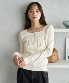 earth music&ecology 切替ギャザーコンパクトカットプルオーバー