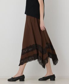 GRACE CONTINENTAL レースヘムフレアスカート