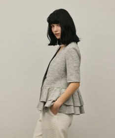 GRACE CONTINENTAL ペプラムツイードジャケット