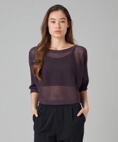 Chacott Chacott BALANCE【ノーソイングニット】７分袖メッシュニットＴシャツ
