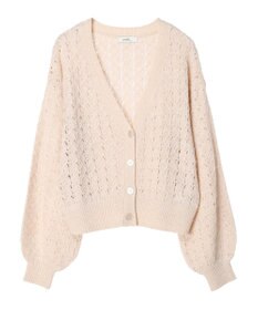 earth music&ecology 透かし編みテープヤーンカーディガン