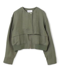 BEIGE， 【洗える】BERNARD / リネンノーカラーラップブルゾン