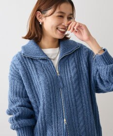 Green Parks 衿付きケーブルｚｉｐカーディガン