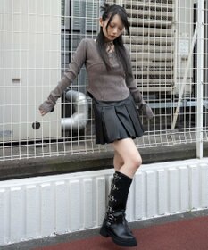 WEGO ヴィンテージウォッシュネックリボントップス