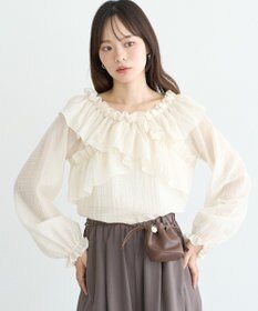 earth music&ecology シアードビーオフショルブラウス