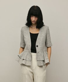 GRACE CONTINENTAL ペプラムツイードジャケット