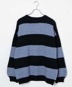 WEGO ボーダーフラッフィービッグニット