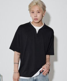 WEGO 【ユニセックス着用ITEM】キーネックフェイクレイヤードT（SS）