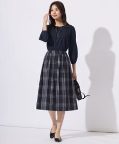 J.PRESS LADIES 【洗える】プレーティングジャージー フロントタック カットソー