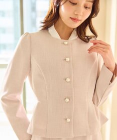 Feroux 【先行予約】パール釦ペプラムジャケット×スカート セットアップ