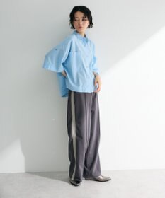 Green Parks 綿麻混５分袖ターンバックシャツ