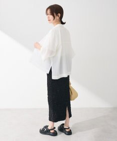 Green Parks 綿麻混５分袖ターンバックシャツ