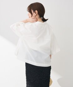 Green Parks 綿麻混５分袖ターンバックシャツ