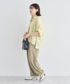 Green Parks 綿麻混５分袖ターンバックシャツ