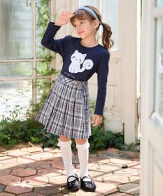 ANY KIDS ラメチェックプリーツスカパン