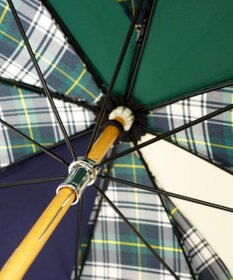 +RING 【UPF50＋】【限定/日本製】晴雨兼用傘（長ショート）GRN-CHK SR429