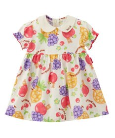 MIKI HOUSE HOT BISCUITS 【ビーンズ×フルーツシリーズ】【80-120cm】襟付き 半袖ワンピース